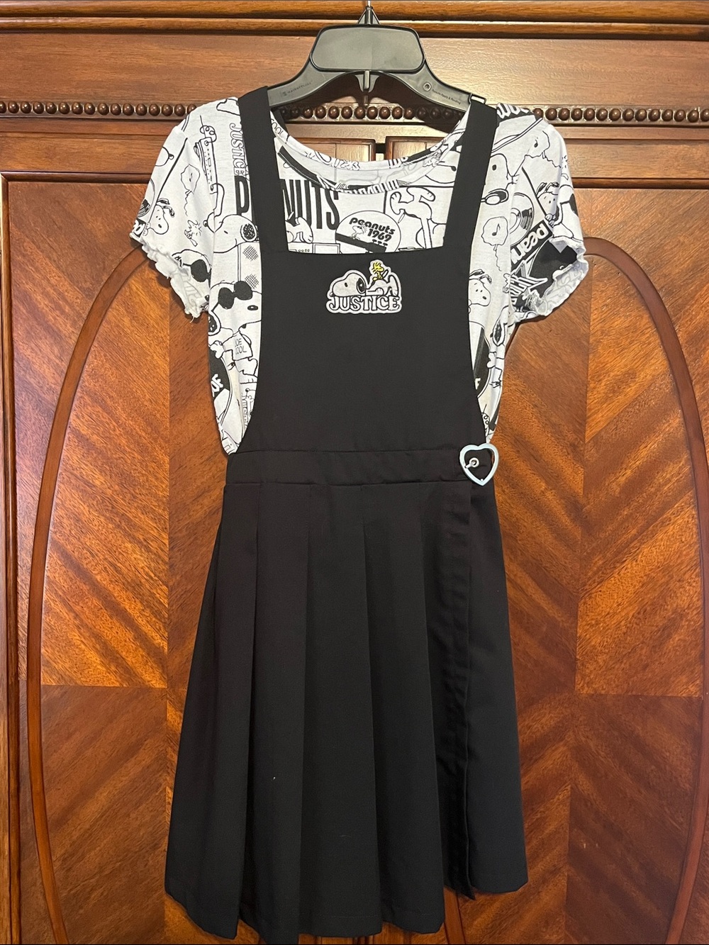 Justice Snoopy Peanuts Jumper with Snoopy Print Tee